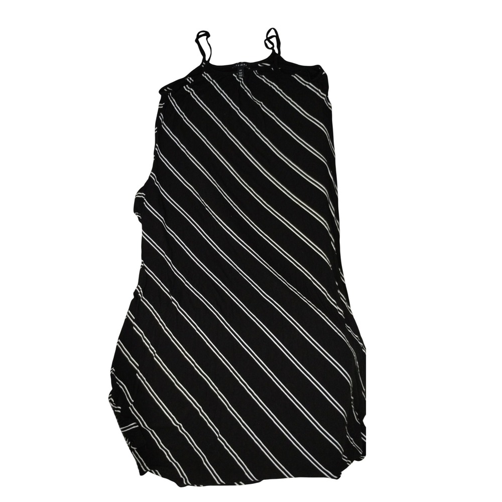 Tribal Striped Maxi Dress Sleeveless Casual Summer Sun‎ Dress Size M/M Blk Wht